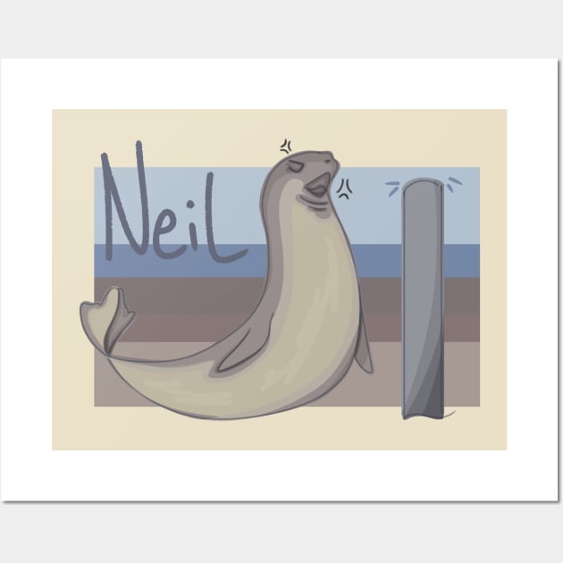 Neil the Seal vs. A Pole Wall Art by Pastel.Punkk